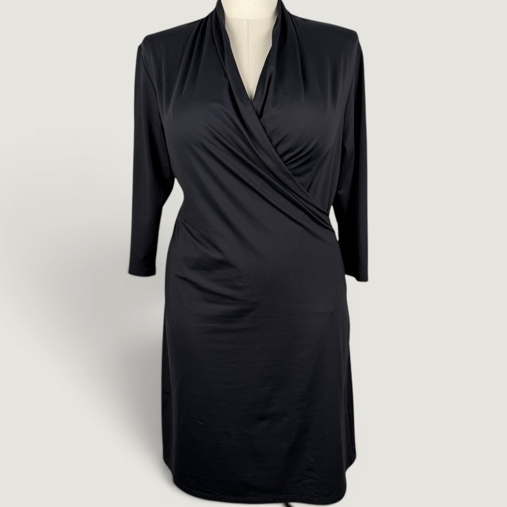 J. McLaughlin Panama Catalina Cloth Faux Wrap Dress XL Quiet luxury Minimalist